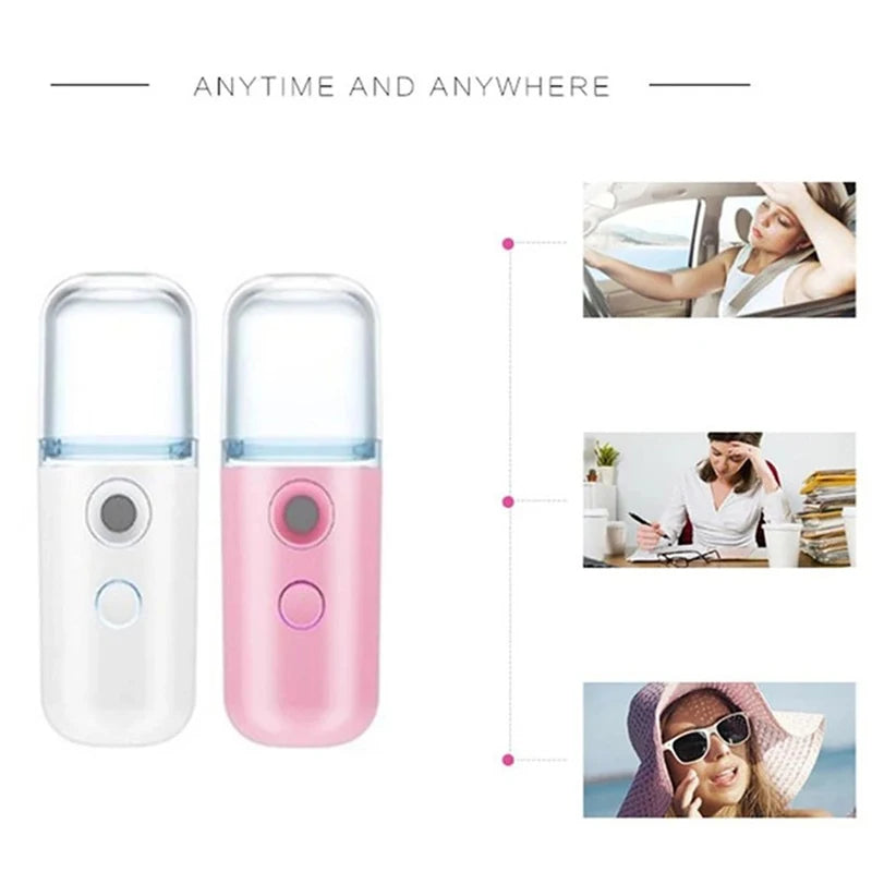 Mini Portable Wireless Sprayer for Car Home Office Rechargeable Small Personal Face Sprayer Cool Mist 30ml