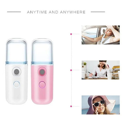 Mini Portable Wireless Sprayer for Car Home Office Rechargeable Small Personal Face Sprayer Cool Mist 30ml
