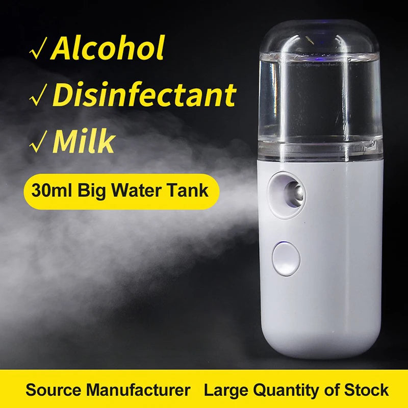 Mini Portable Wireless Sprayer for Car Home Office Rechargeable Small Personal Face Sprayer Cool Mist 30ml
